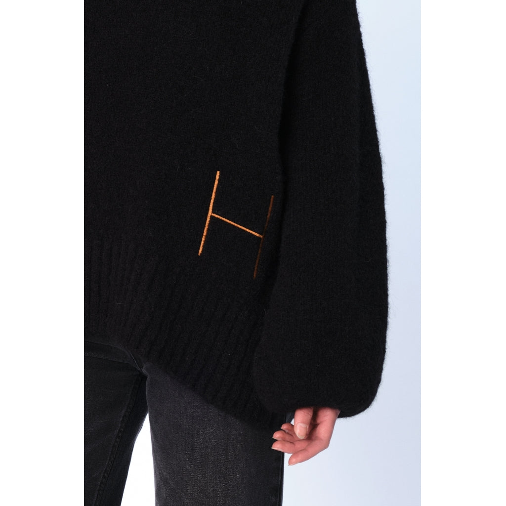 HÉST AS SOFIE V-neck Sweater Heavy Knitwear Tops 9000Jet Black