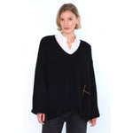 HÉST AS SOFIE V-neck Sweater Heavy Knitwear Tops 9000Jet Black