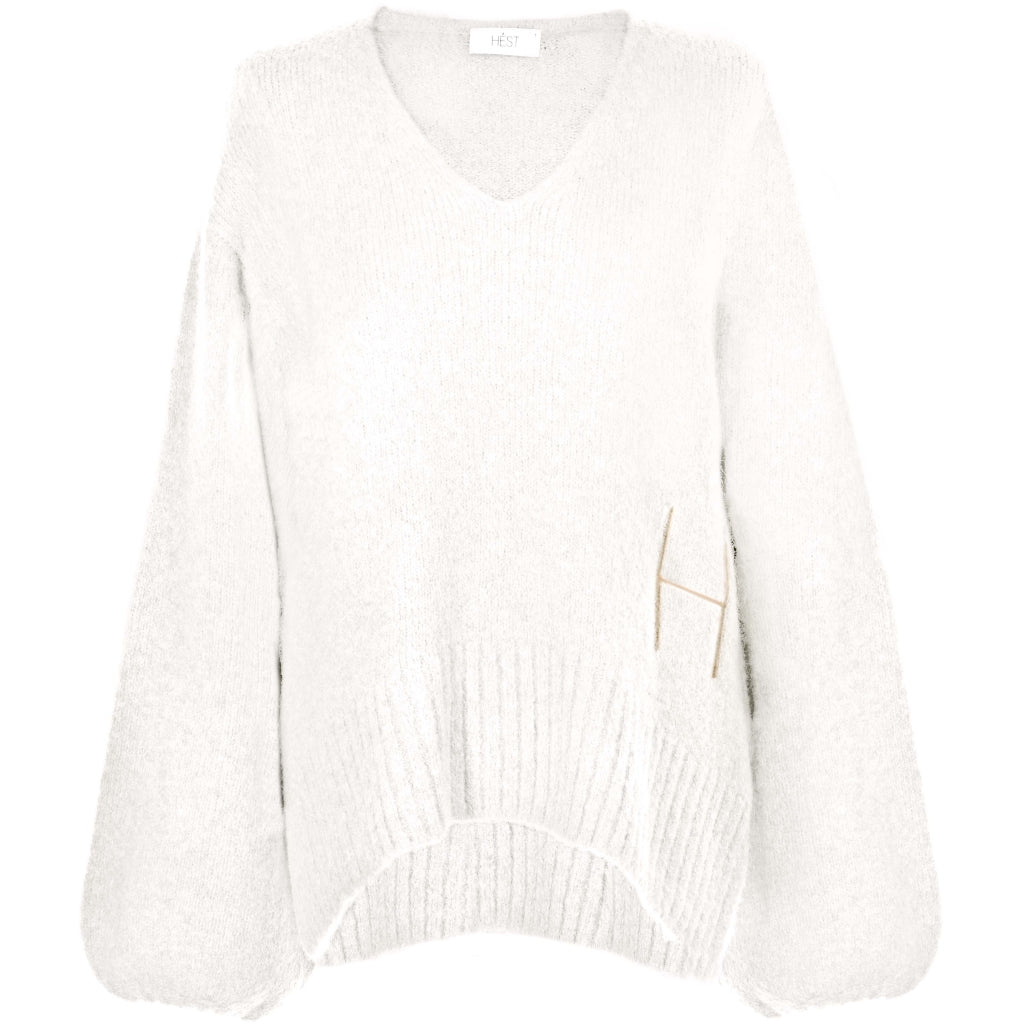 HÉST AS Sofie v-neck sweater Heavy Knitwear Tops 000 White