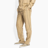 Hést Men VICO Linen Elastic Waist Trousers Woven Pants/Shorts 6504 Beige Trenchcoat